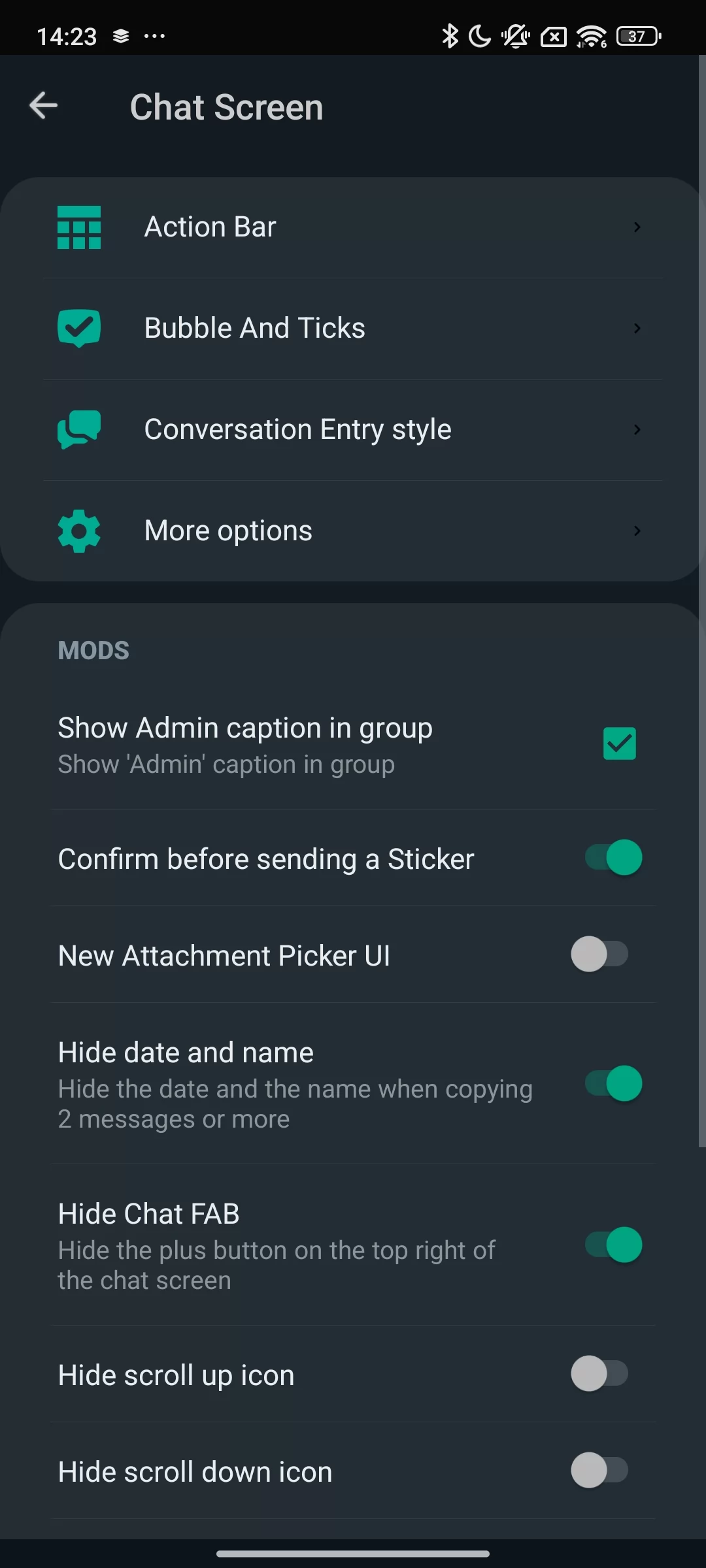 GB WhatsApp chat and media customization